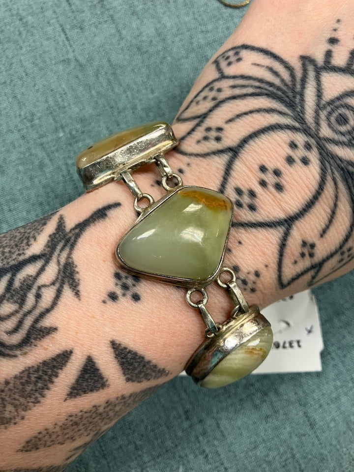 925, Green, Bracelet, Large