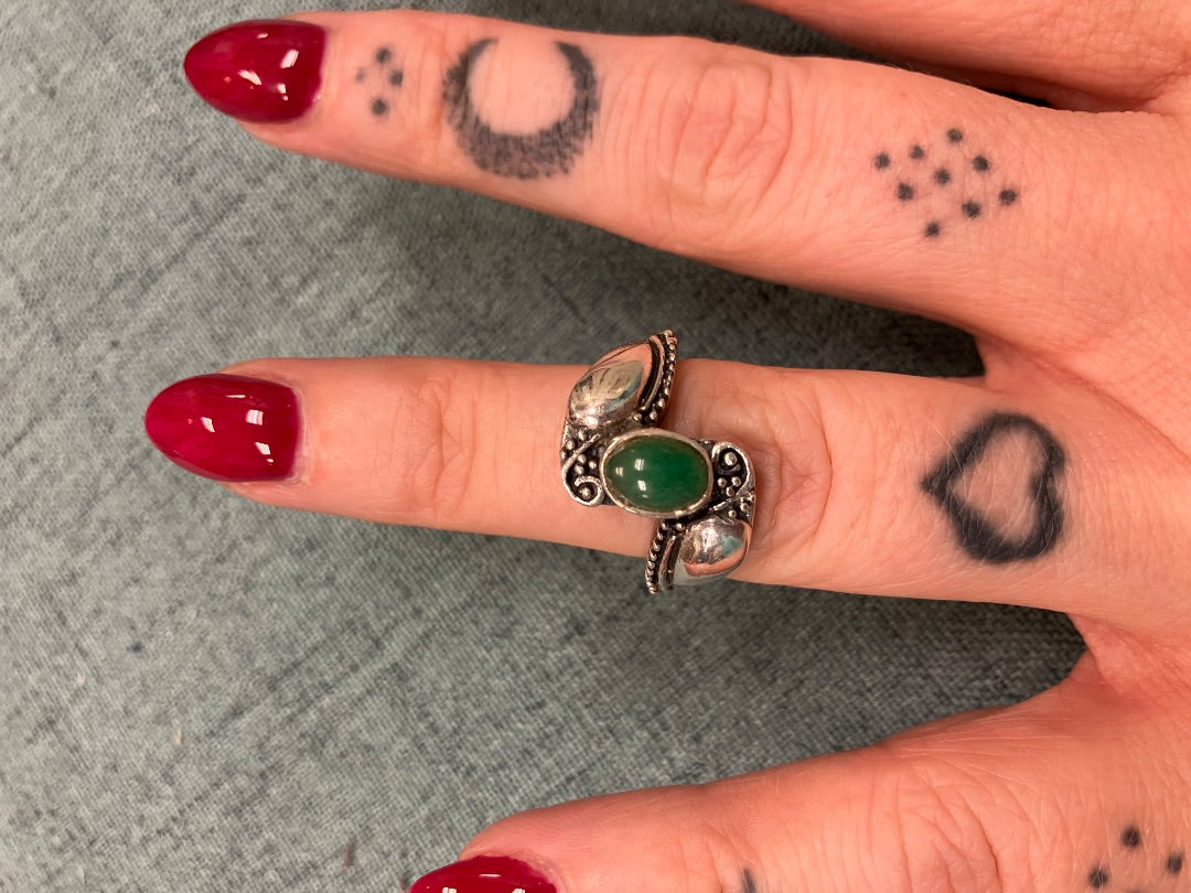925, Green+, Ring, 6