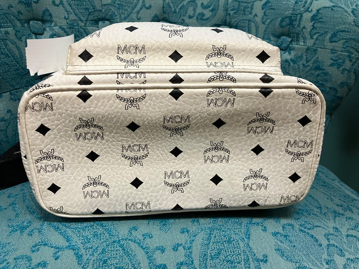 MCM, White, bookbag, Medium