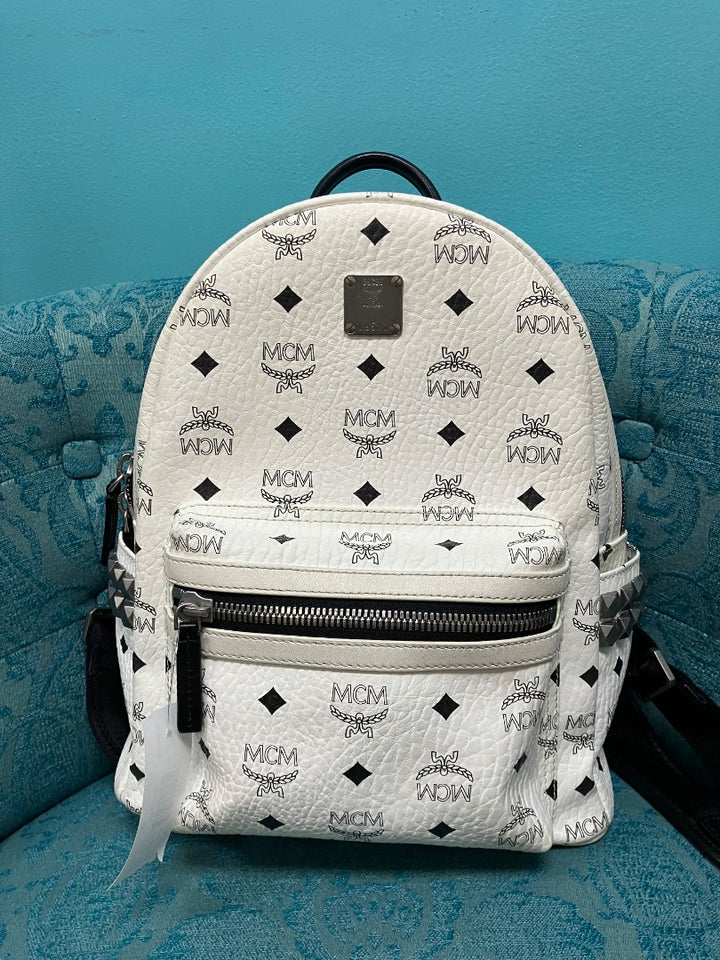 MCM, White, bookbag, Medium