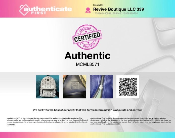 MCM, White, bookbag, Medium