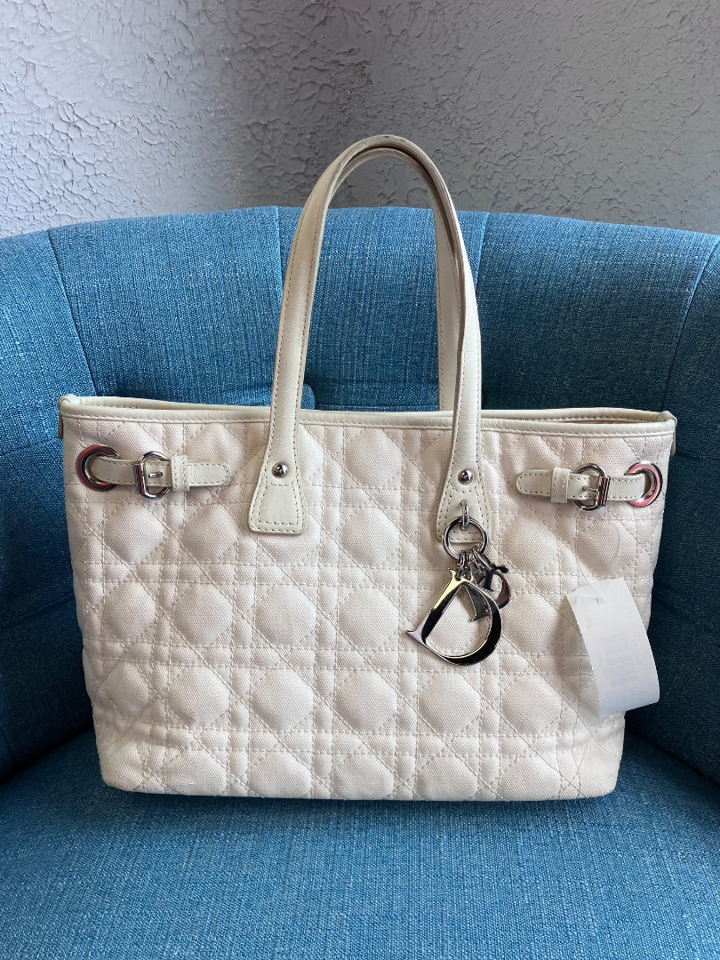 Dior, White, Handbag, Medium