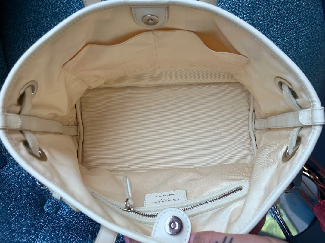 Dior, White, Handbag, Medium