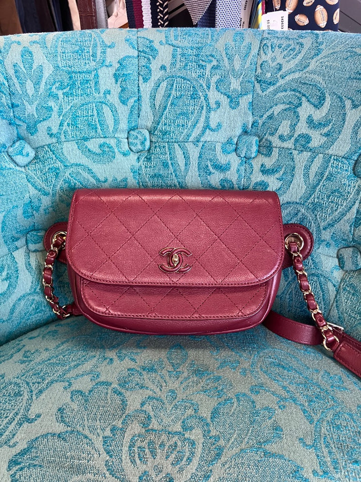 Chanel, Burgundy, belt bag, Small
