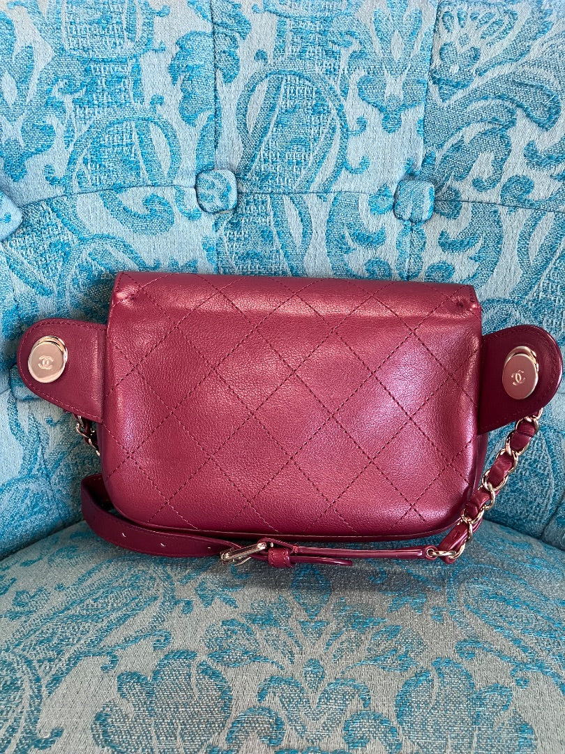 Chanel, Burgundy, belt bag, Small