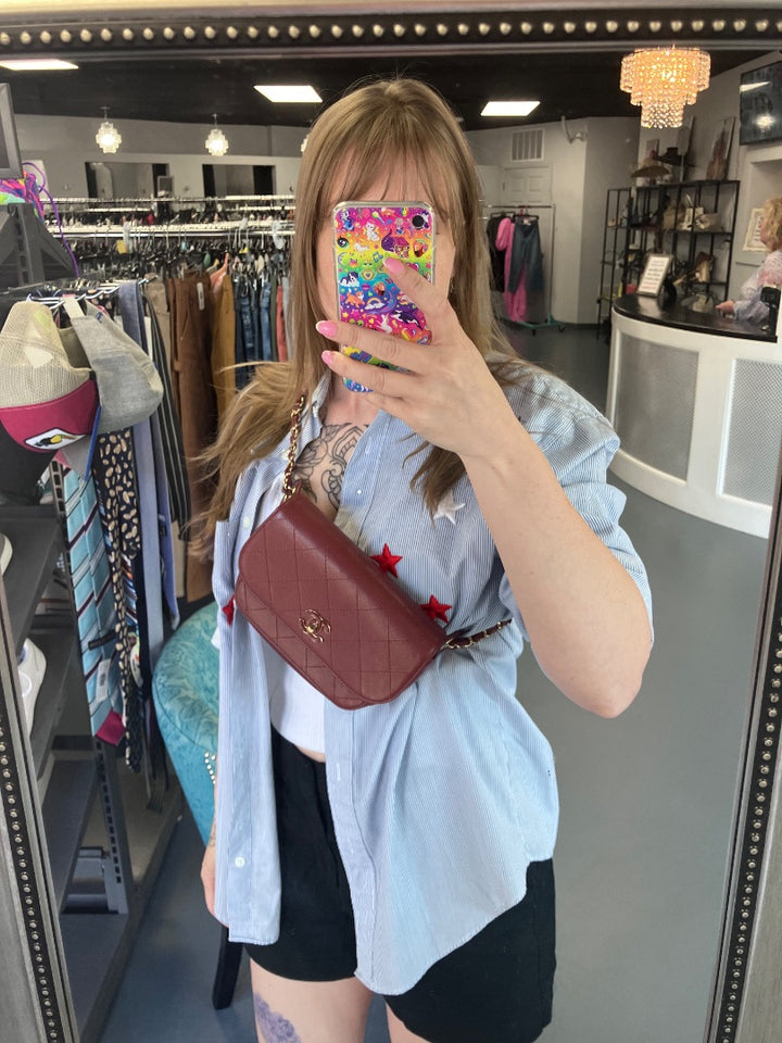 Chanel, Burgundy, belt bag, Small
