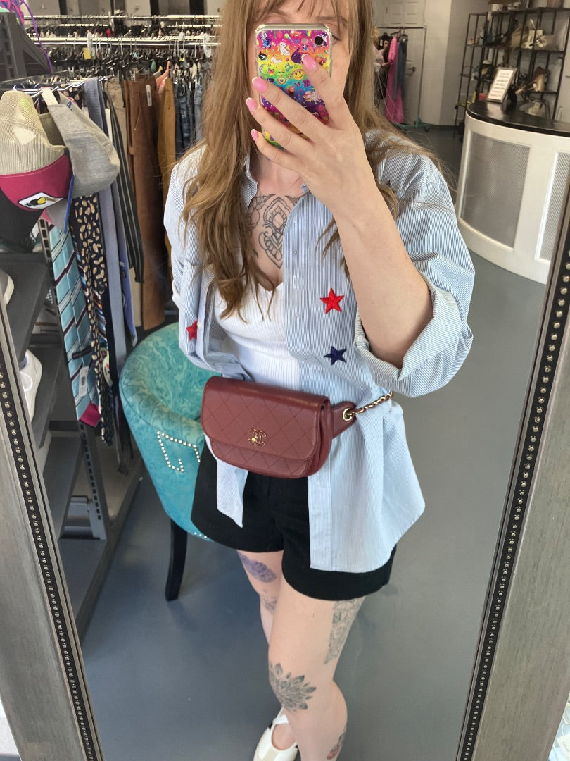 Chanel, Burgundy, belt bag, Small