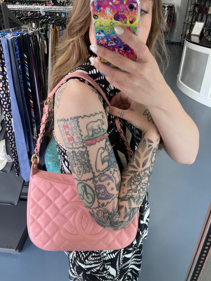 Chanel, Pink, Handbag, Medium