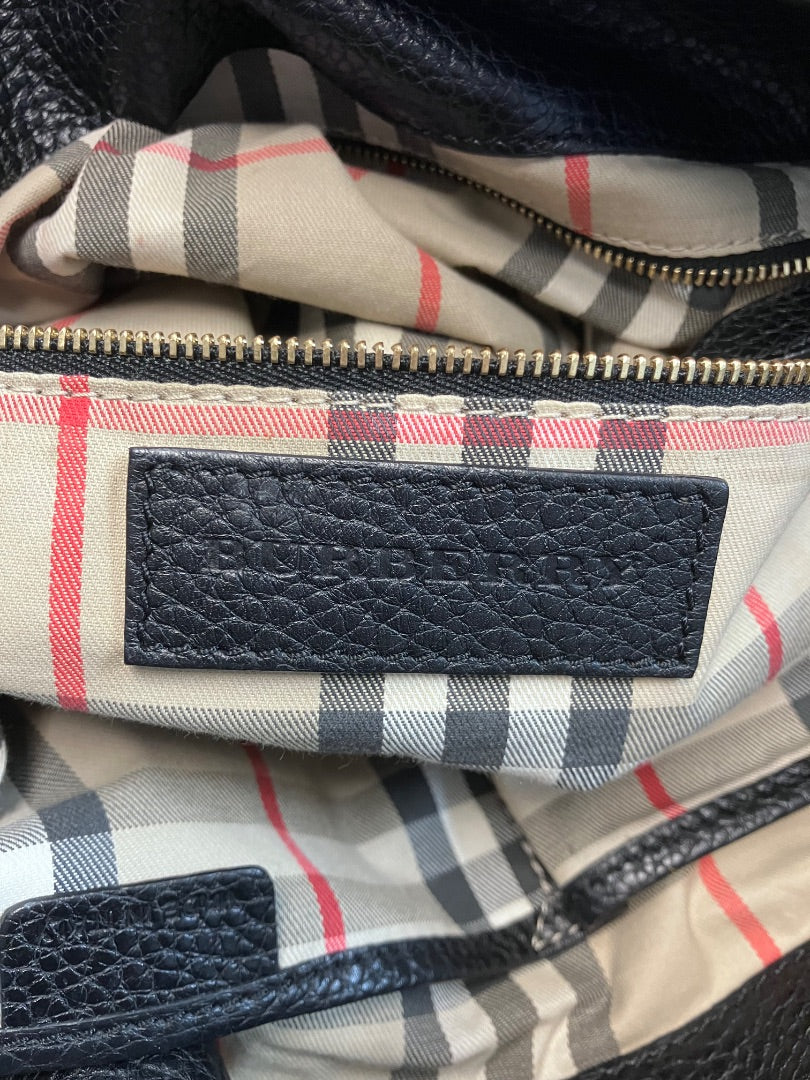 Burberry, Black, Handbag, Medium