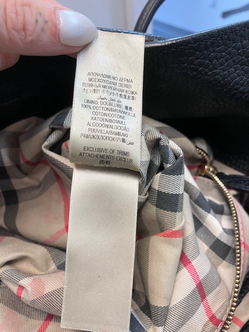 Burberry, Black, Handbag, Medium