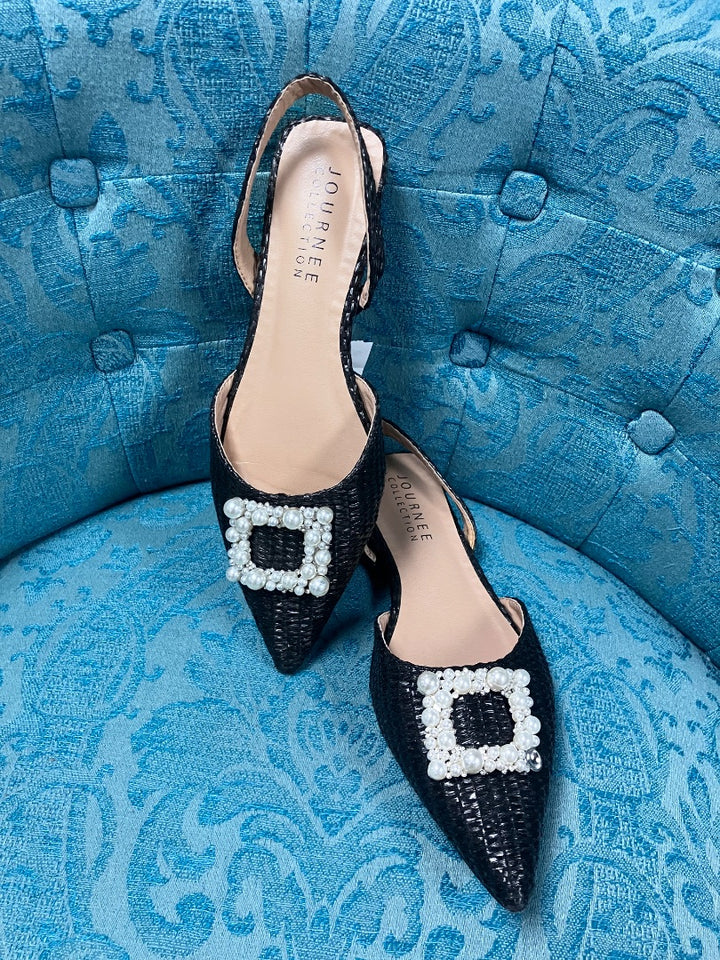 journee, Black, flats, 8.5