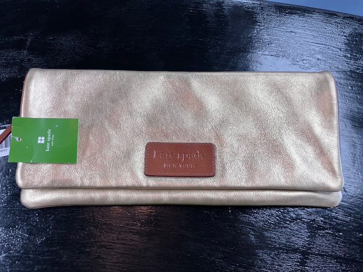 Kate Spade, gold, clutch, Medium