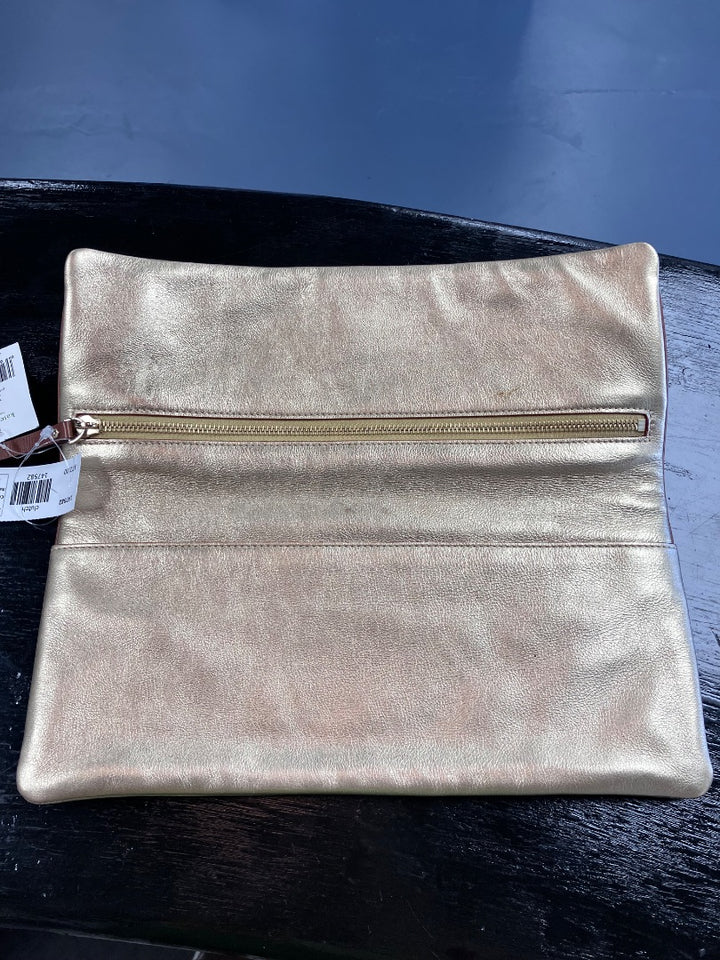 Kate Spade, gold, clutch, Medium