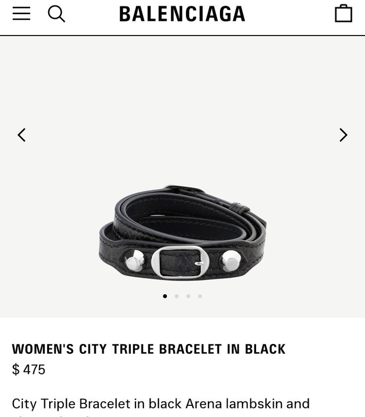 Balenciaga, Black, Bracelet, Small
