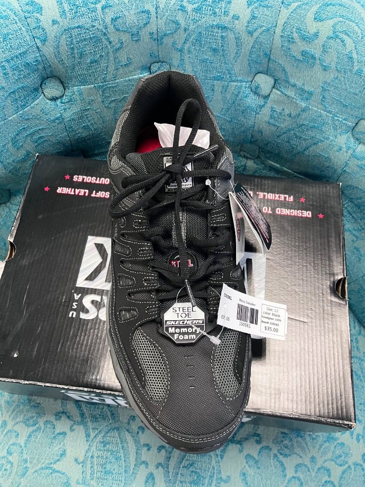 skechers, Black, Mens-Sneaker, 12