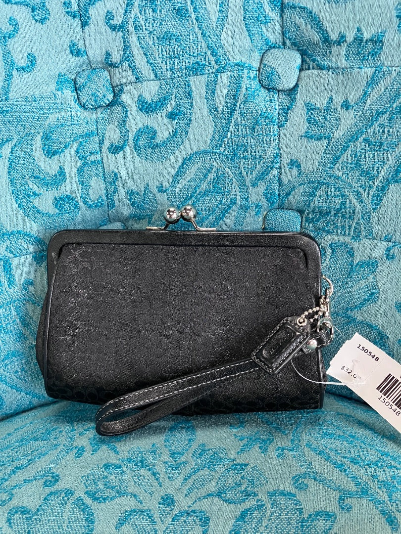 Coach, Black, Wristlet, Small