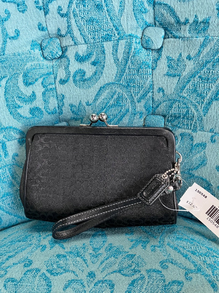 Coach, Black, Wristlet, Small