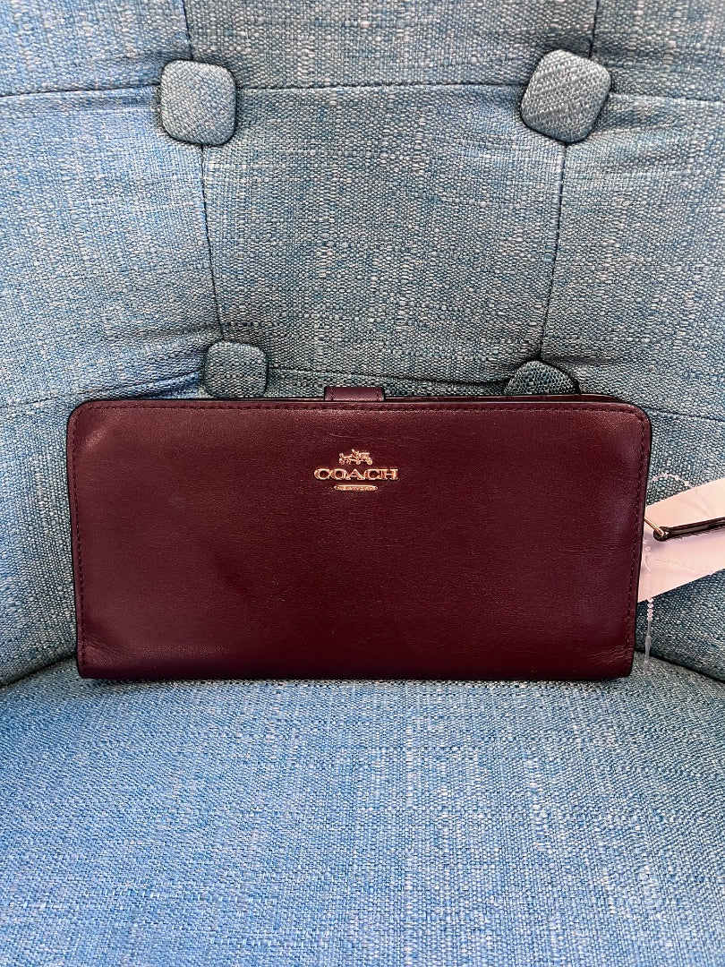 Coach, oxblood, Wallet, Small