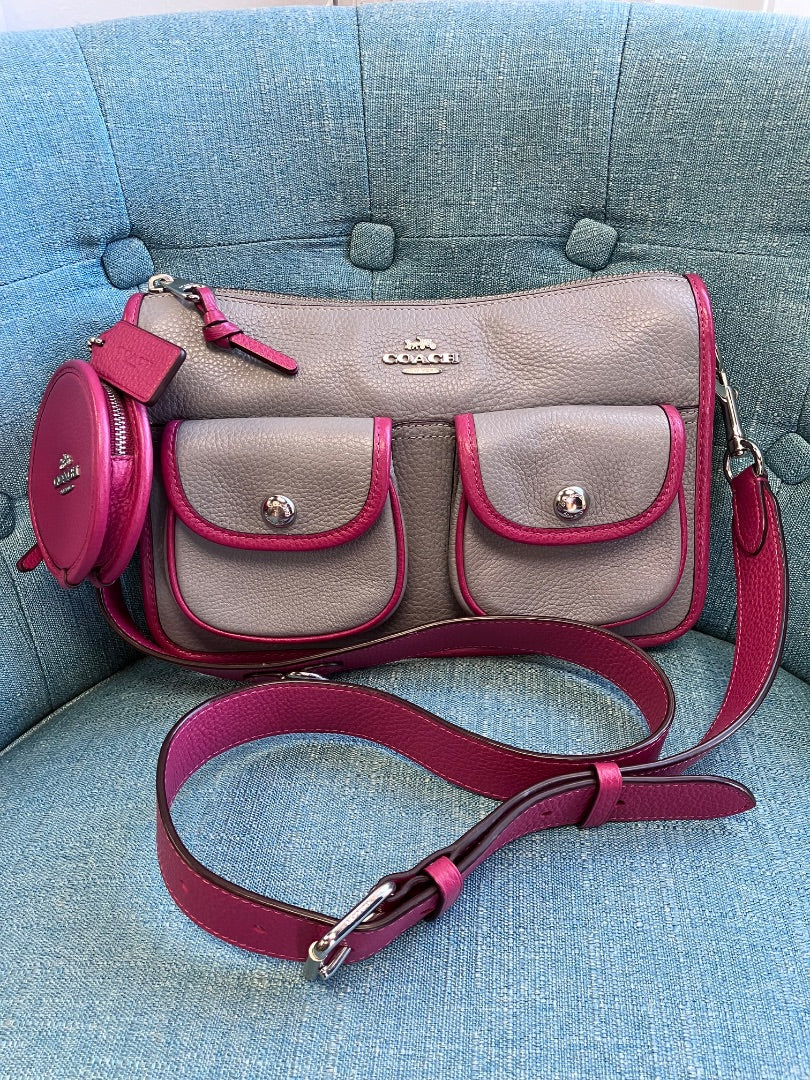 Coach, grey+, handbag, Medium