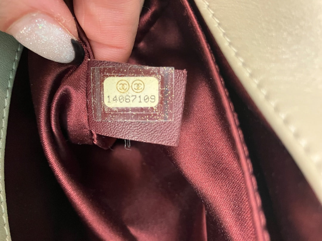 tan Chanel Handbag, Medium