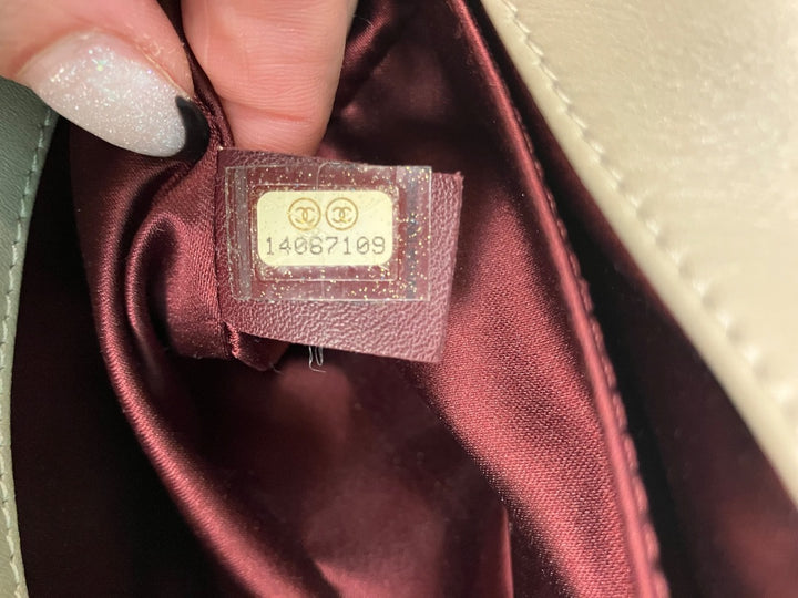 tan Chanel Handbag, Medium