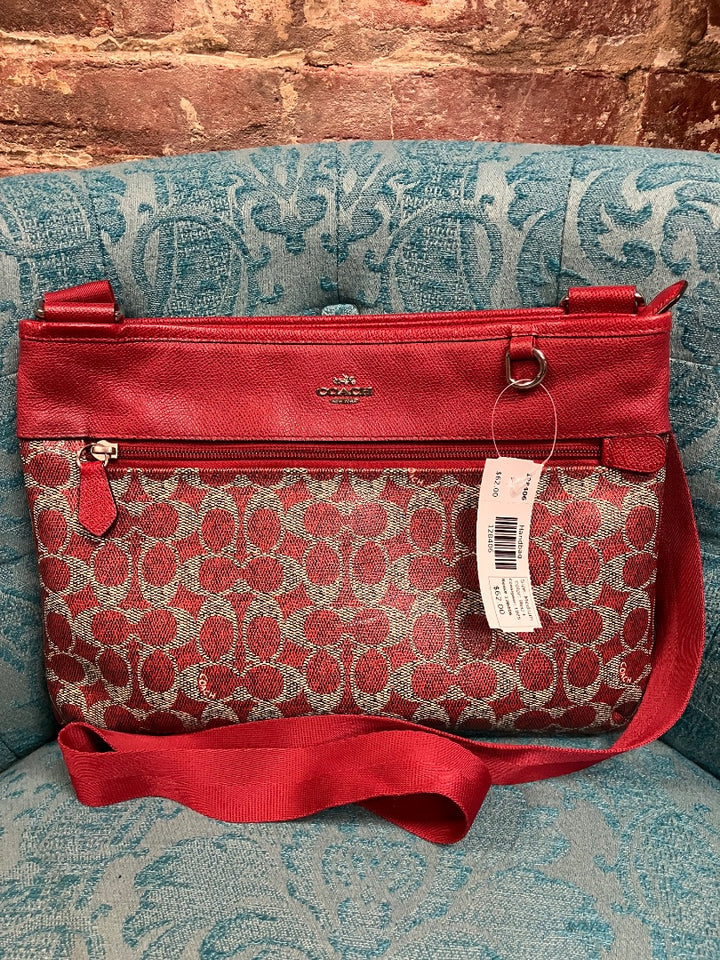 Red+ Coach Handbag, Medium