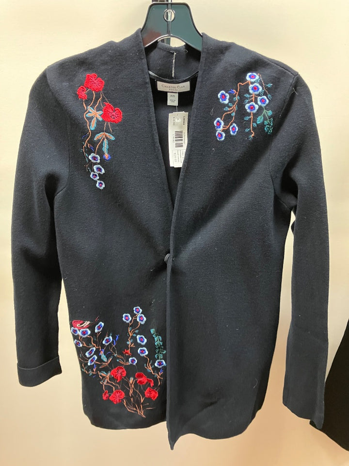 Black charter club outerwear, Small