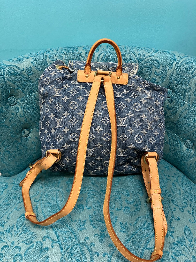Blue+ Louis Vuitton bookbag, Medium