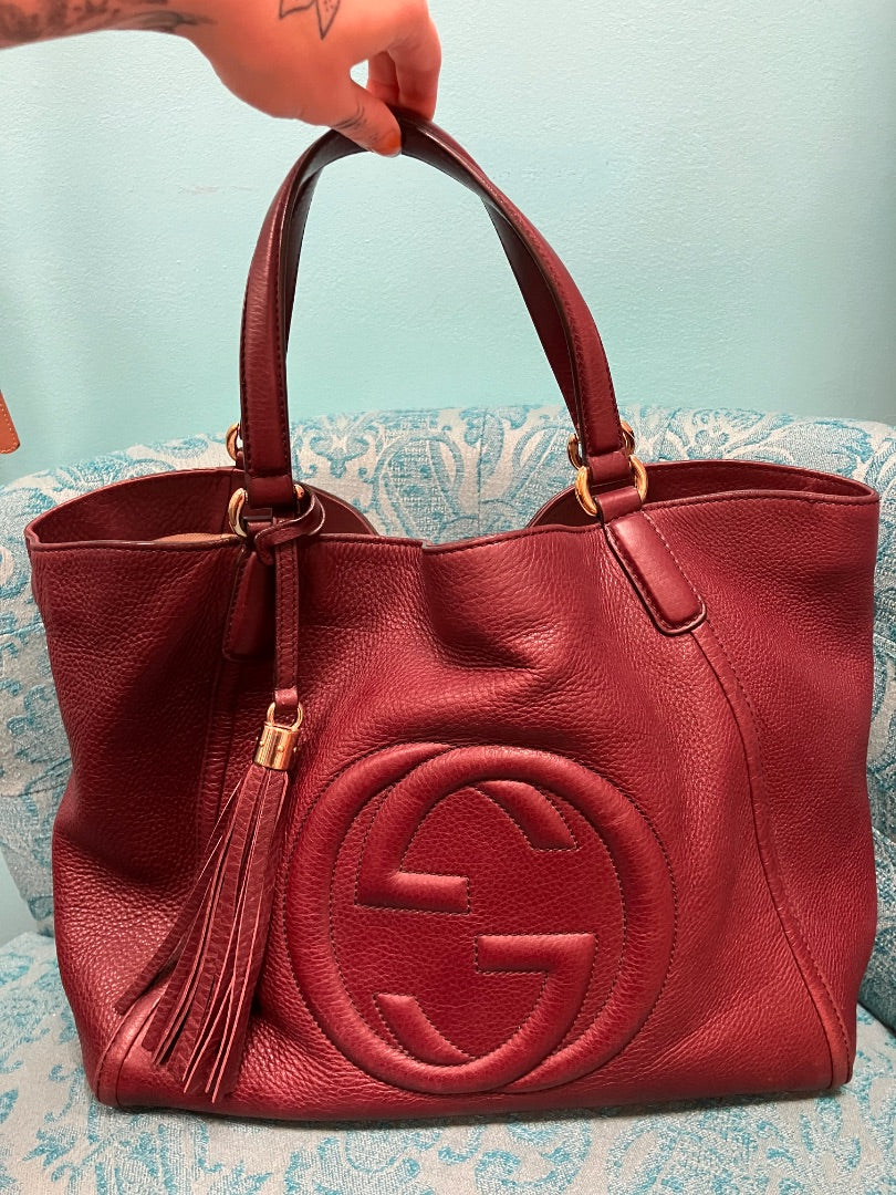 Maroon Gucci Handbag, Large