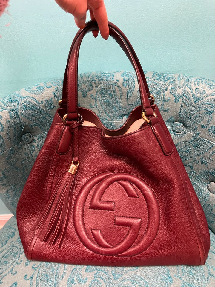 Maroon Gucci Handbag, Large