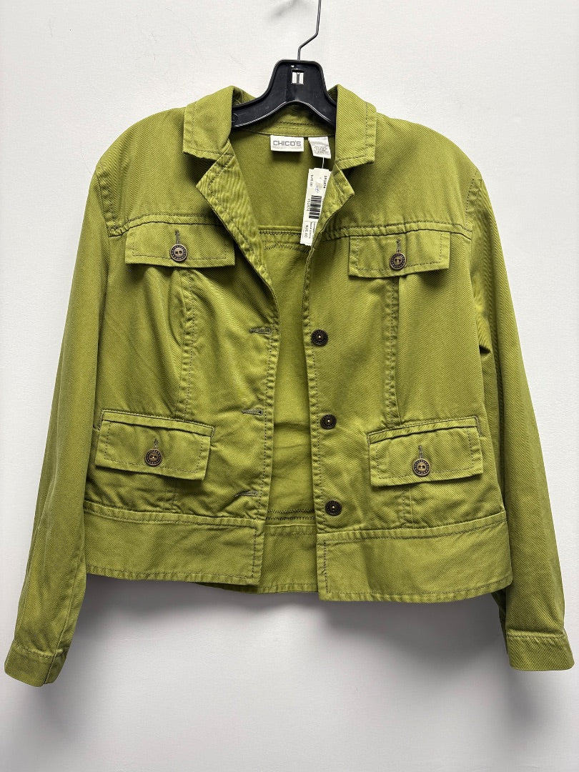 chicos, green, outerwear, Medium
