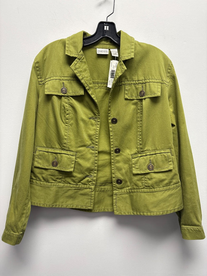 chicos, green, outerwear, Medium