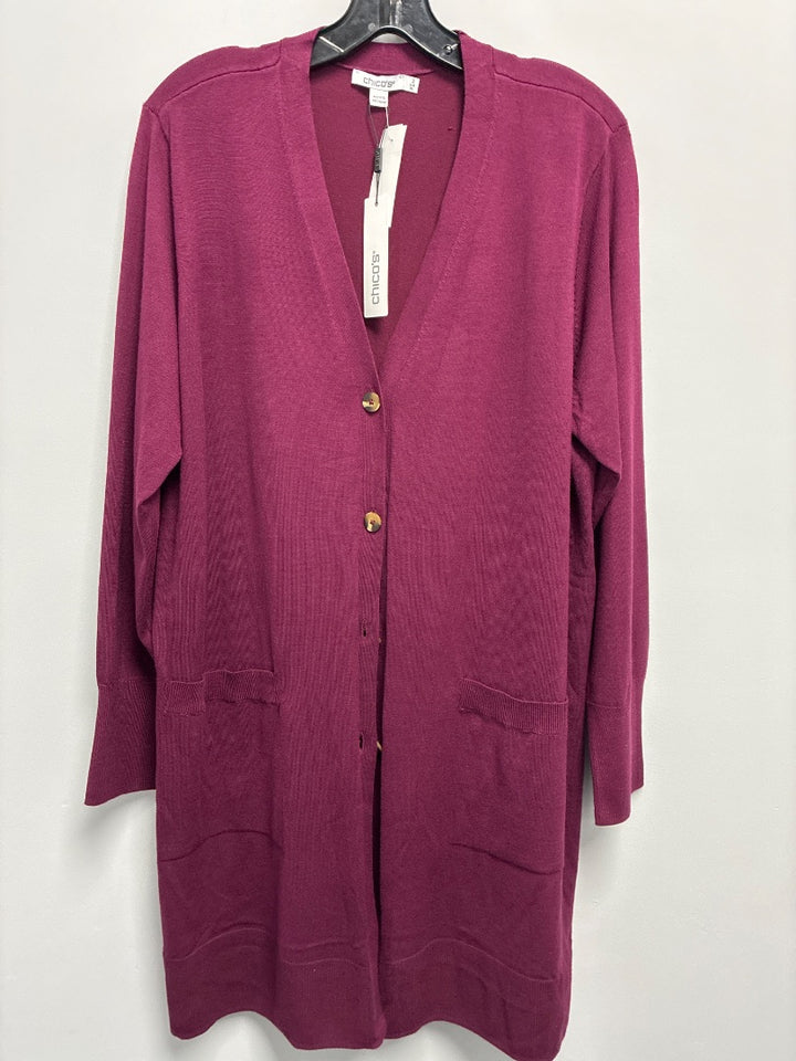 Chico’s Cardigan Sweater Deep Chianti Maroon  XL