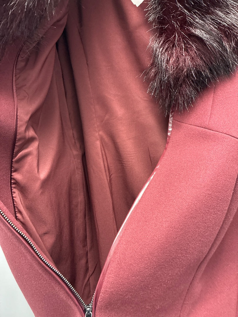 white house black market long maroon coat Small