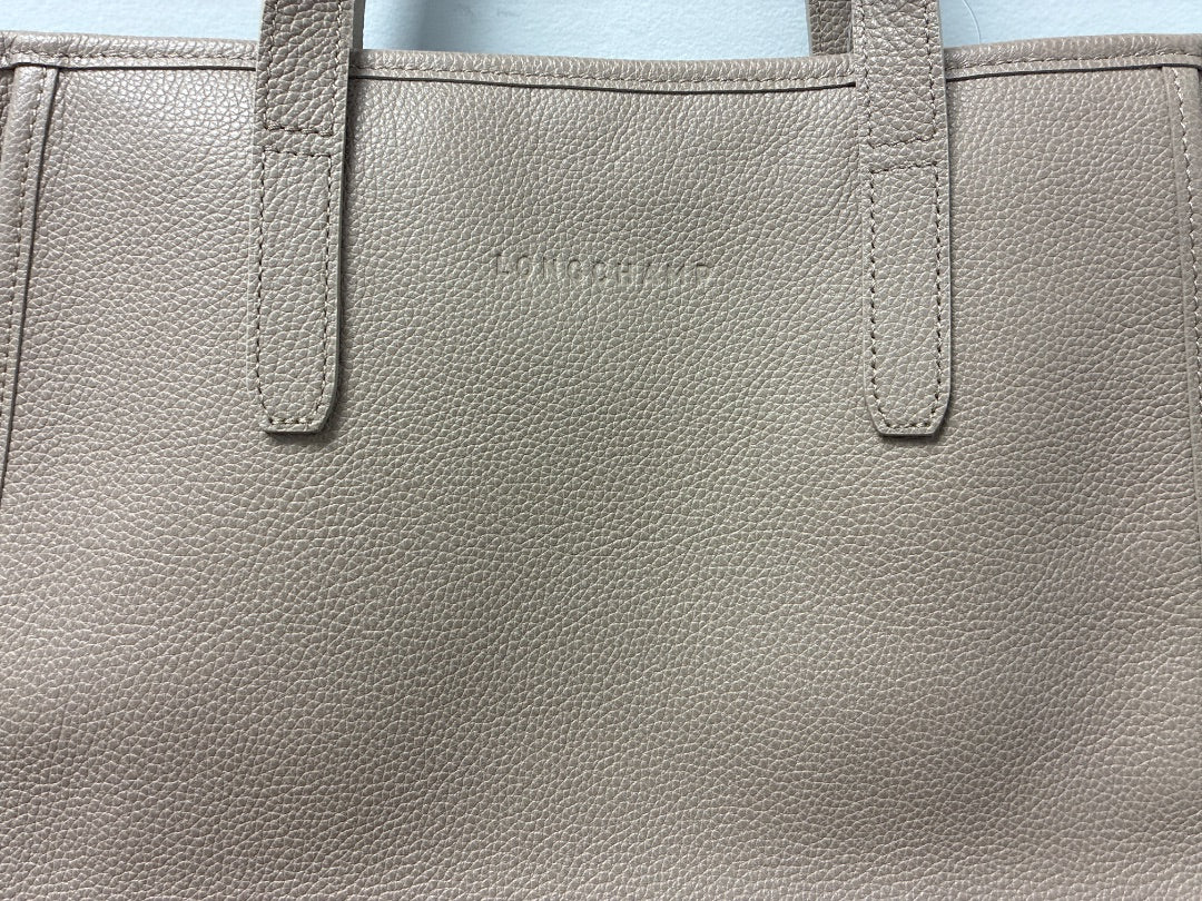 Longchamp Le Foulonne Leather Shoulder Tote Neutral Large
