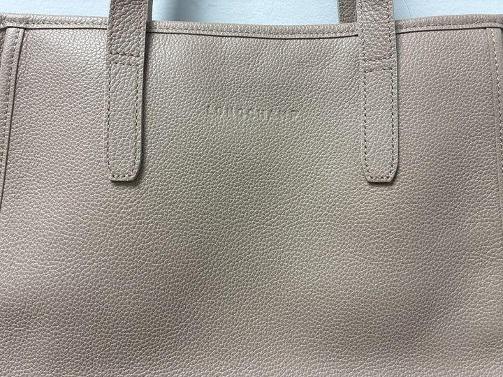 Longchamp Le Foulonne Leather Shoulder Tote Neutral Large