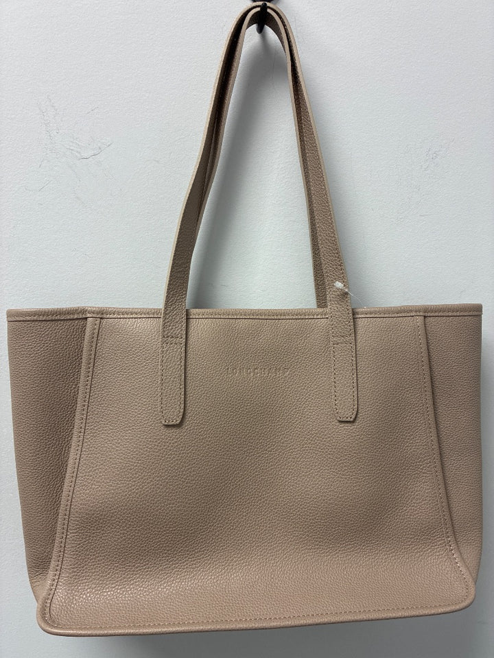 Longchamp Le Foulonne Leather Shoulder Tote Neutral Large