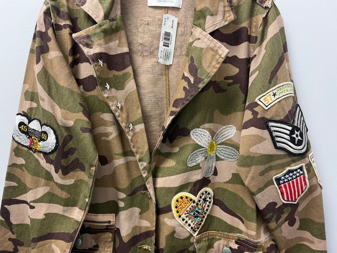 everyday chic, Brown Camouflage, Jacket, Small
