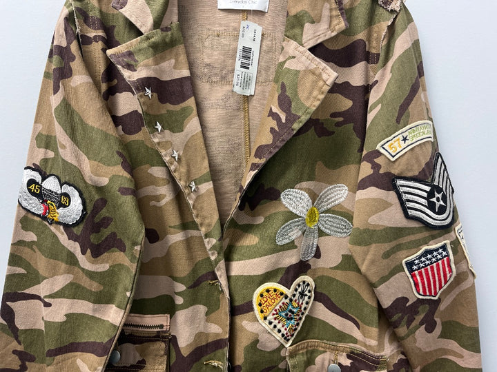 everyday chic, Brown Camouflage, Jacket, Small