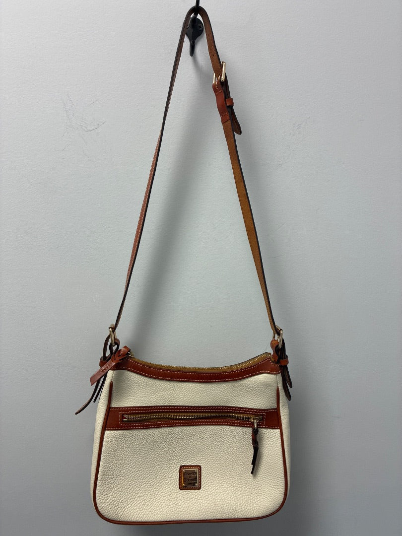 Dooney & Bourke Leather White/Brown Bag, Medium
