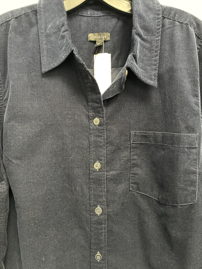 Talbots, Blue Button Up Corduroy Top Large