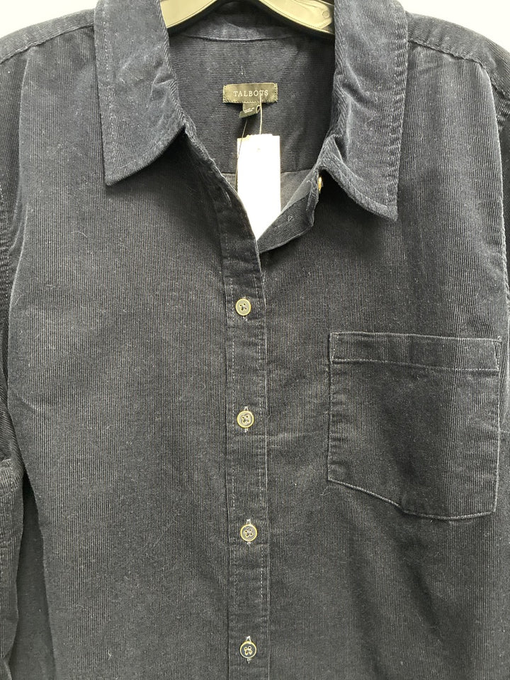 Talbots, Blue Button Up Corduroy Top Large
