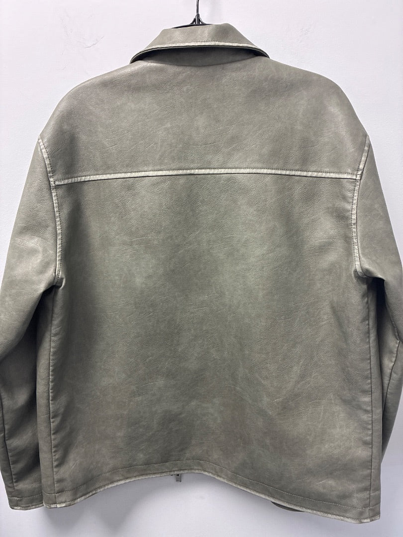 And Now This Faux Leather Jacket Green, Small