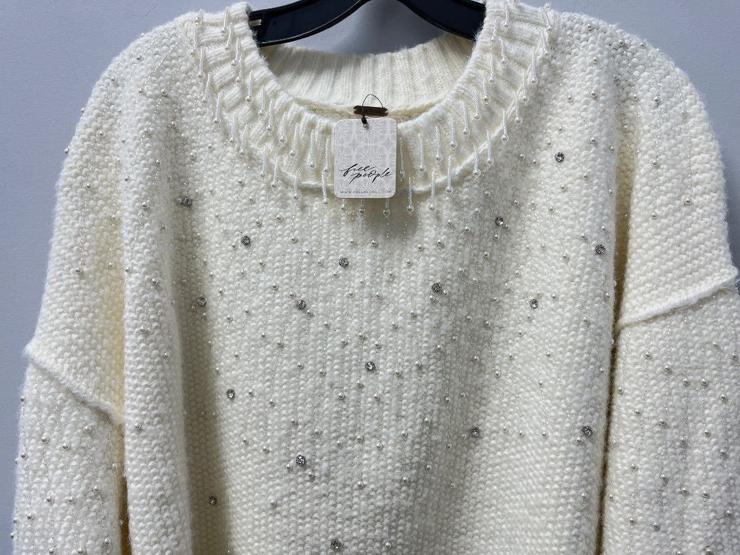 Free People, White, Sweater, Medium