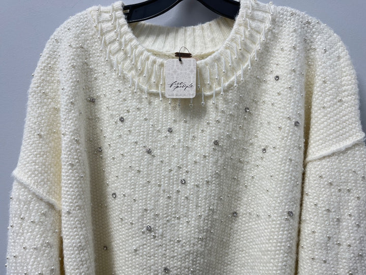 Free People, White, Sweater, Medium