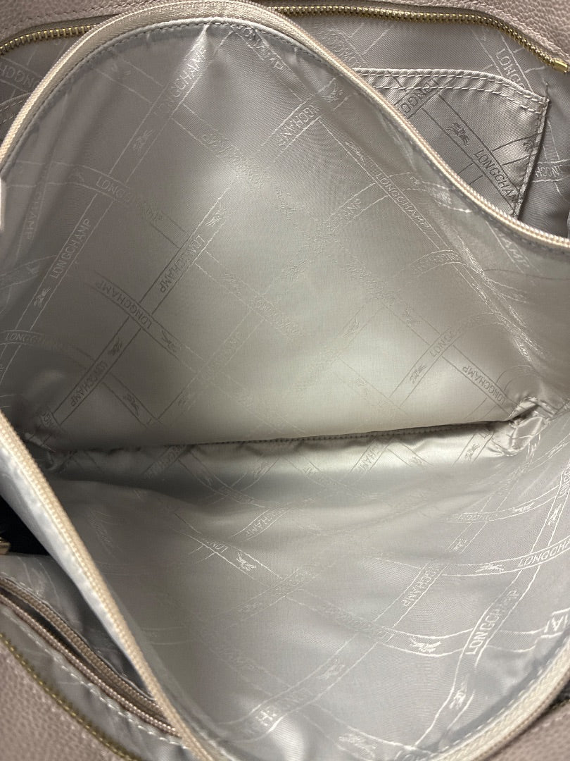Longchamp Le Foulonne Leather Shoulder Tote Neutral Large