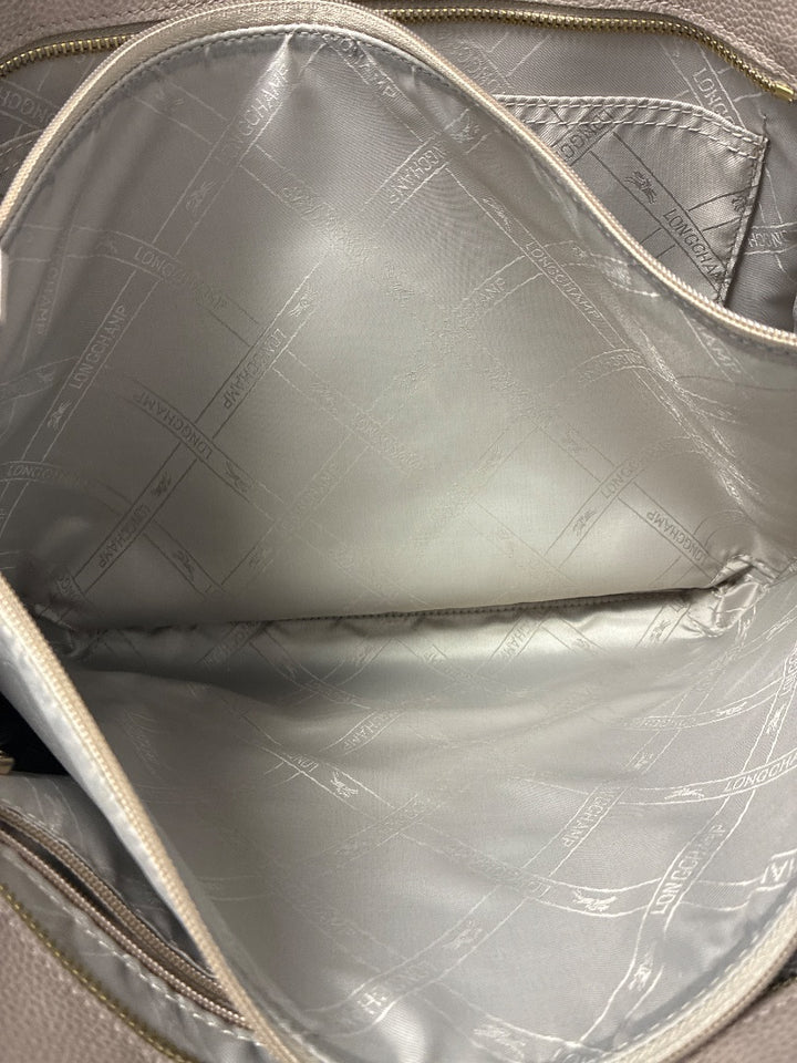 Longchamp Le Foulonne Leather Shoulder Tote Neutral Large
