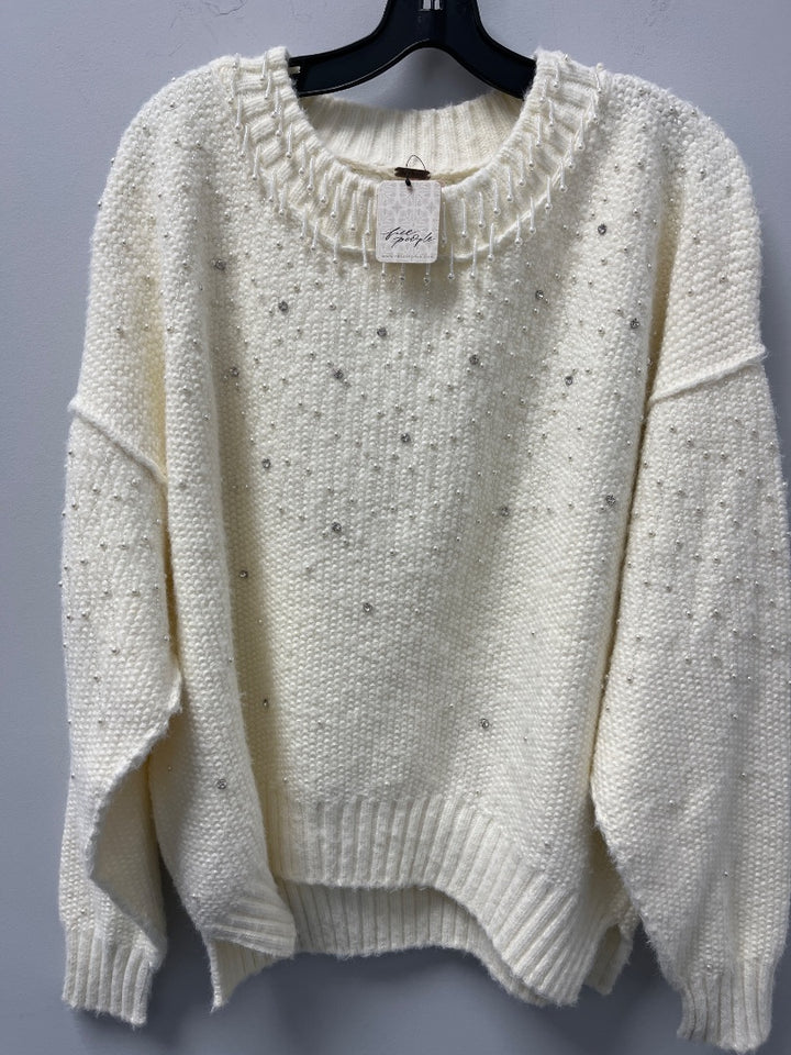 Free People, White, Sweater, Medium