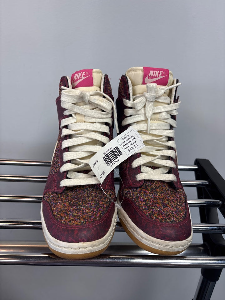 nike, maroon, sneaker, 9
