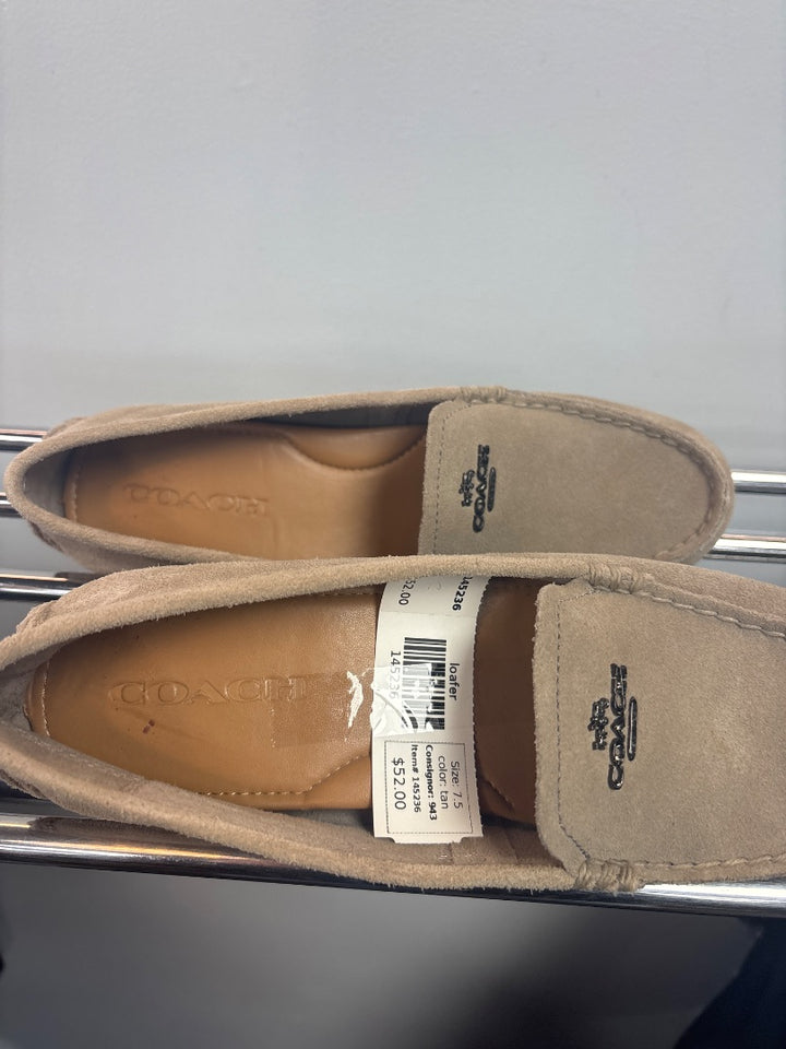 Coach, tan, loafer, 7.5
